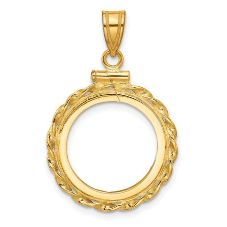 17 mm 10k Yellow Gold coin bezel for 16.5 mm Coin