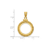 17 mm 14k Yellow Gold coin bezel for 16.5 mm Coin — size reference (ruler)