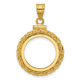 17 mm 14k Yellow Gold coin bezel for 16.5 mm Coin