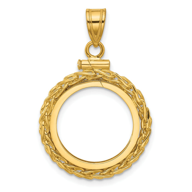 17 mm 14k Yellow Gold coin bezel for 16.5 mm Coin