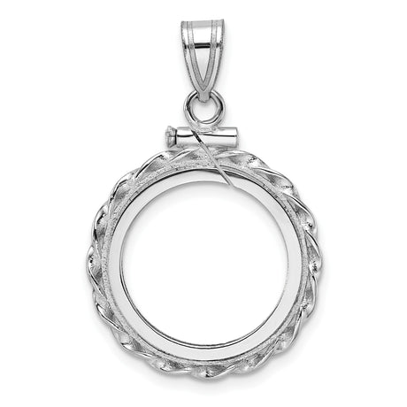 17 mm 14k White Gold coin bezel for 16.5 mm Coin