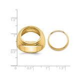 17 mm 14k Yellow Gold coin bezel for 16.5 mm Coin — size reference (ruler)