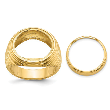 17 mm 14k Yellow Gold coin bezel for 16.5 mm Coin