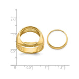17 mm 14k Yellow Gold coin bezel for 16.5 mm Coin — size reference (ruler)