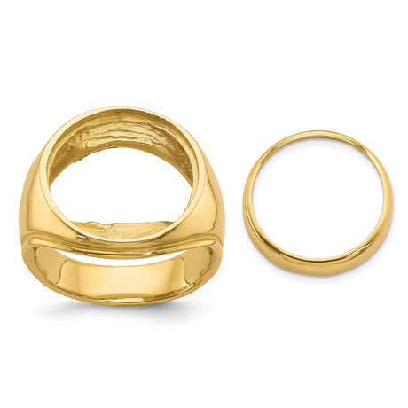17 mm 14k Yellow Gold coin bezel for 16.5 mm Coin