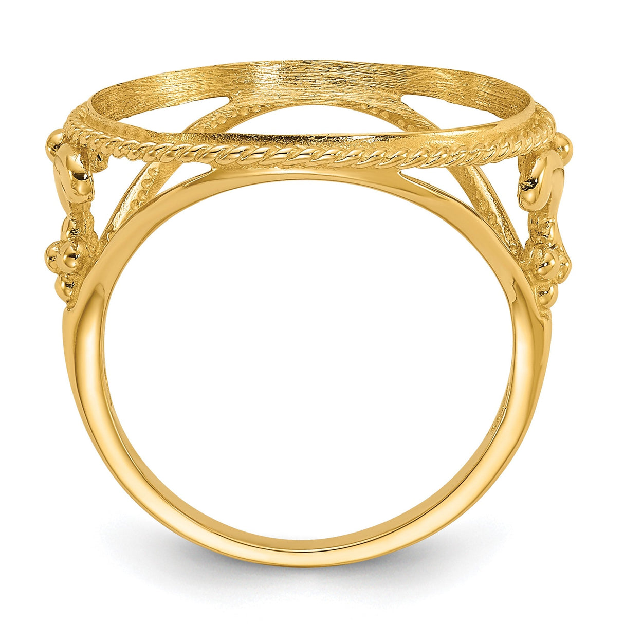 17 mm 14k Yellow Gold coin bezel for 16.5 mm Coin — alternate view