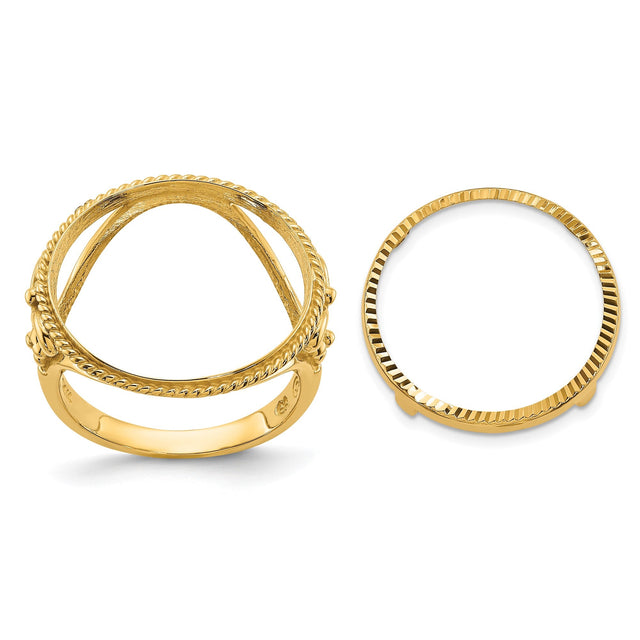 17 mm 14k Yellow Gold coin bezel for 16.5 mm Coin