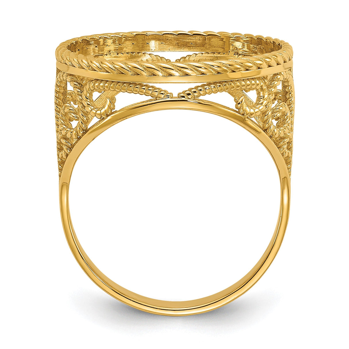 17 mm 14k Yellow Gold coin bezel for 16.5 mm Coin — alternate view