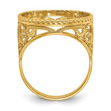 17 mm 14k Yellow Gold coin bezel for 16.5 mm Coin — alternate view