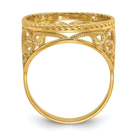 17 mm 14k Yellow Gold coin bezel for 16.5 mm Coin — alternate view