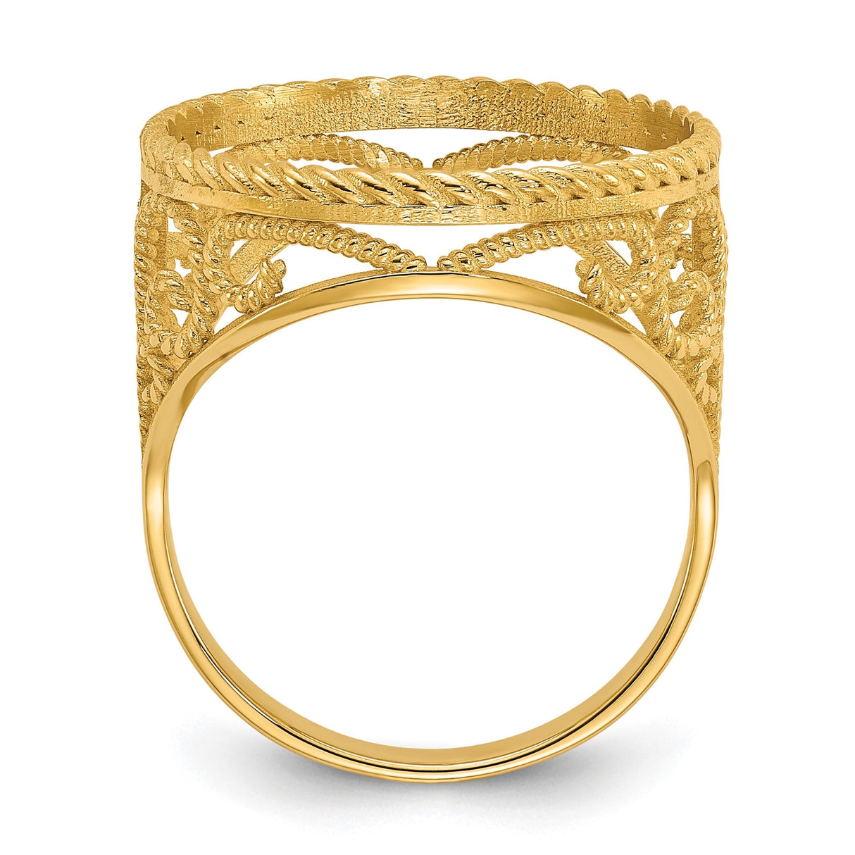 17 mm 14k Yellow Gold coin bezel for 16.5 mm Coin — alternate view