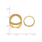 17 mm 14k Yellow Gold coin bezel for 16.5 mm Coin — size reference (ruler)