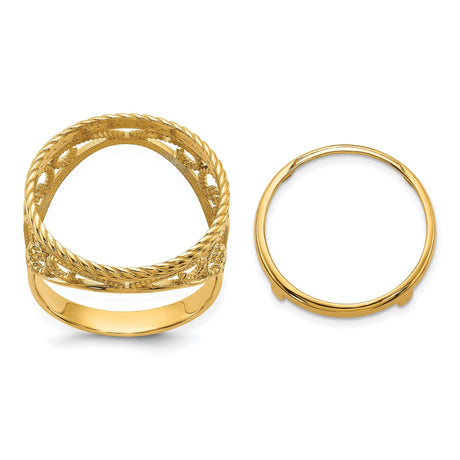 17 mm 14k Yellow Gold coin bezel for 16.5 mm Coin