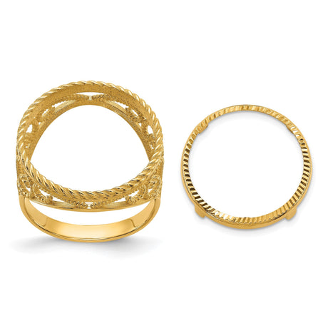 17 mm 14k Yellow Gold coin bezel for 16.5 mm Coin