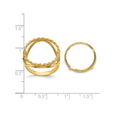 17 mm 14k Yellow Gold coin bezel for 16.5 mm Coin — size reference (ruler)