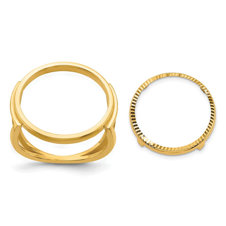 17 mm 10k Yellow Gold coin bezel for 16.5 mm Coin