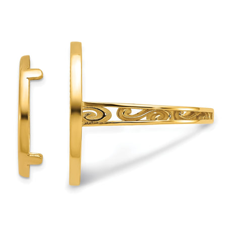 17 mm 14k Yellow Gold coin bezel for 16.5 mm Coin — alternate view