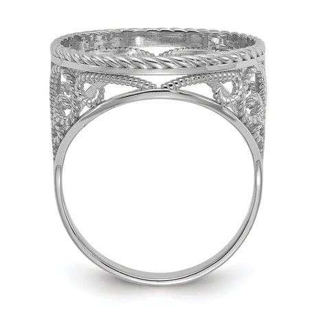 17 mm 14k White Gold coin bezel for 16.5 mm Coin — alternate view
