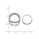 17 mm 14k White Gold coin bezel for 16.5 mm Coin — size reference (ruler)