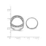 17 mm 14k White Gold coin bezel for 16.5 mm Coin — size reference (ruler)