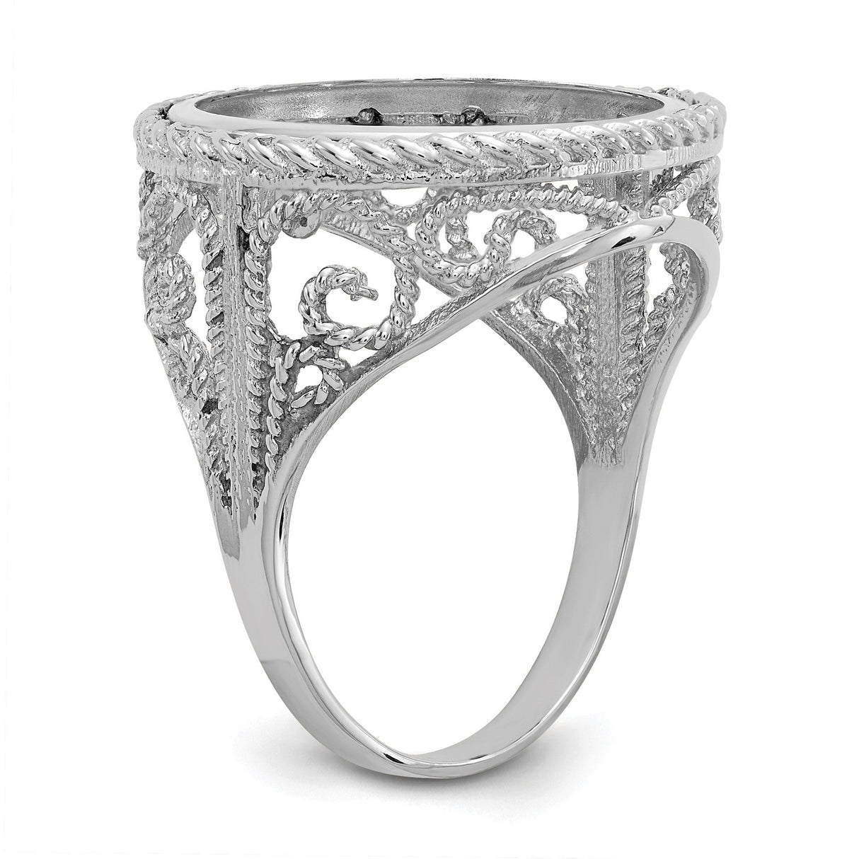 17 mm 14k White Gold coin bezel for 16.5 mm Coin — additional image