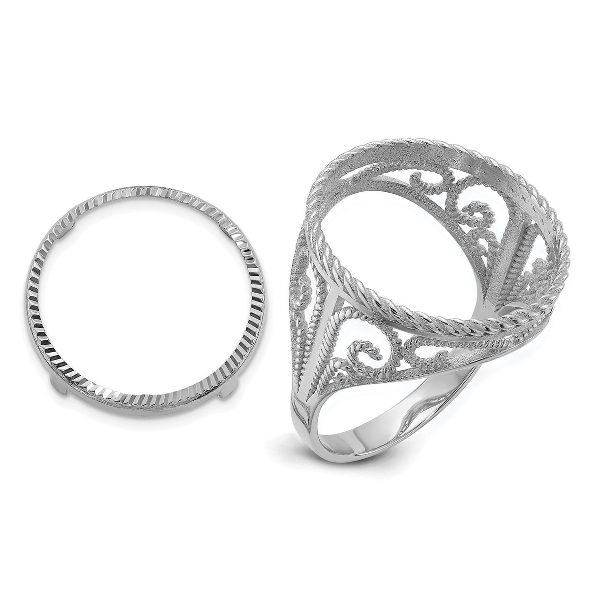 17 mm 14k White Gold coin bezel for 16.5 mm Coin — additional image
