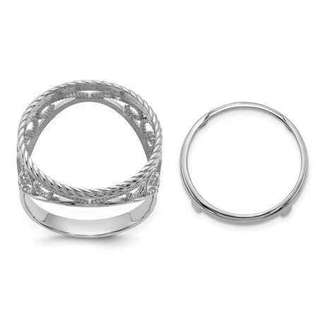 17 mm 14k White Gold coin bezel for 16.5 mm Coin