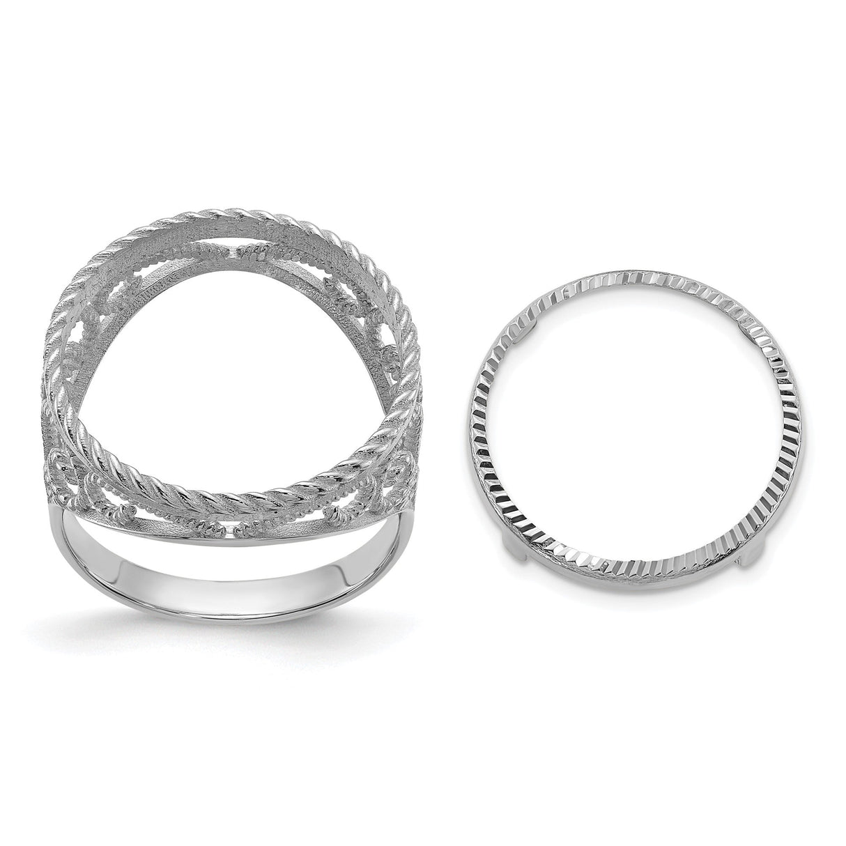 17 mm 14k White Gold coin bezel for 16.5 mm Coin