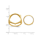 17 mm 14k Yellow Gold coin bezel for 16.5 mm Coin — size reference (ruler)