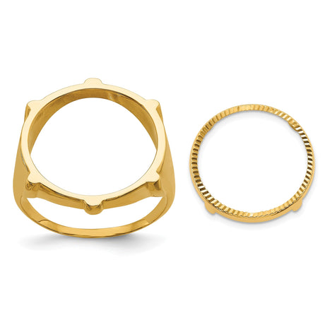 17 mm 14k Yellow Gold coin bezel for 16.5 mm Coin