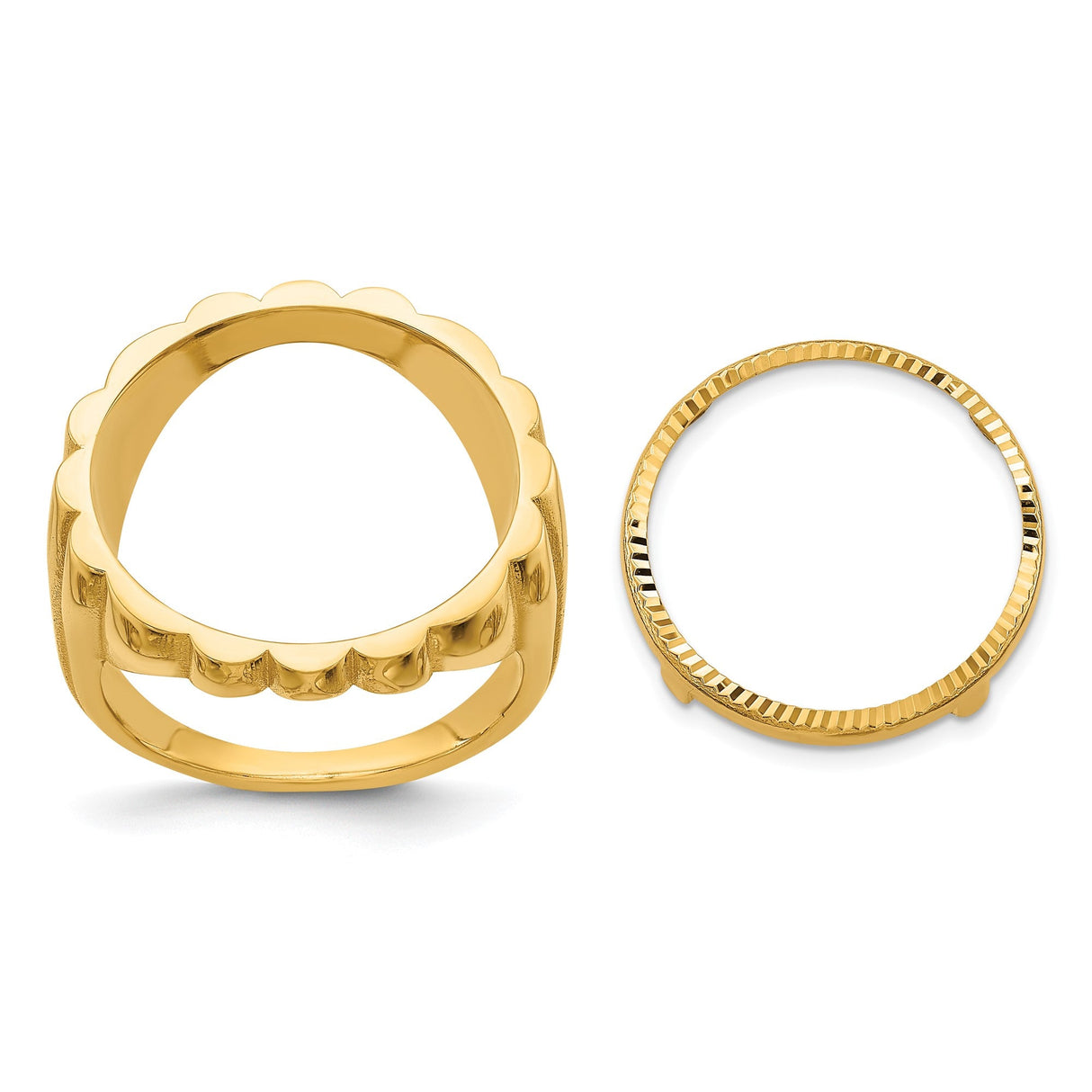 17 mm 14k Yellow Gold coin bezel for 16.5 mm Coin