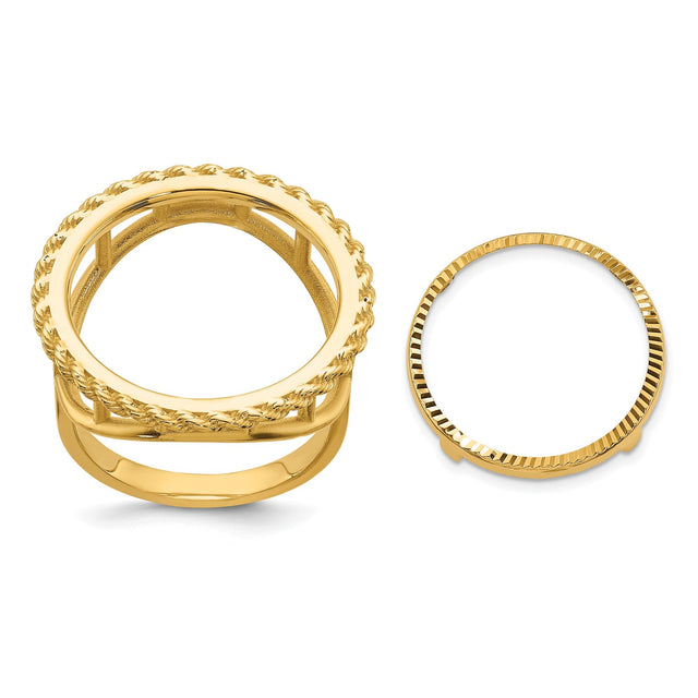 17 mm 10k Yellow Gold coin bezel for 16.5 mm Coin