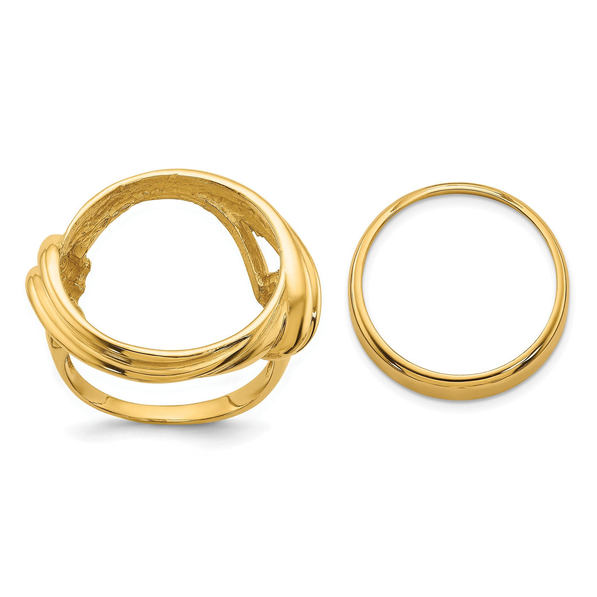 17 mm 14k Yellow Gold coin bezel for 16.5 mm Coin