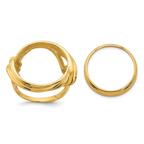 17 mm 14k Yellow Gold coin bezel for 16.5 mm Coin