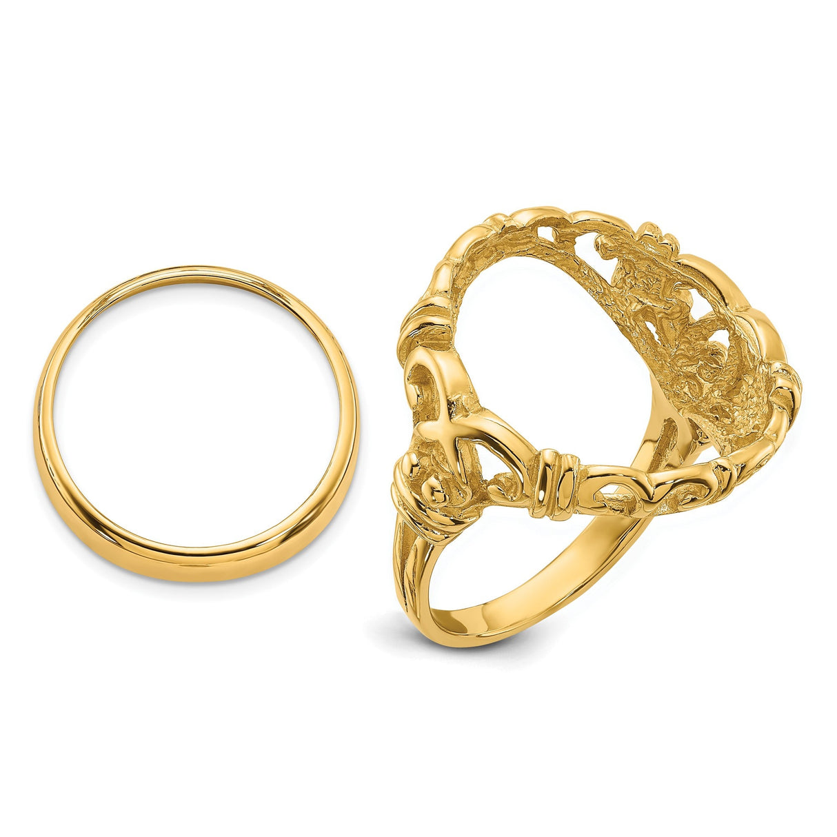17 mm 14k Yellow Gold coin bezel for 16.5 mm Coin — additional image