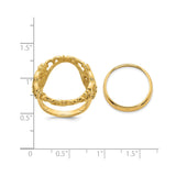 17 mm 14k Yellow Gold coin bezel for 16.5 mm Coin — size reference (ruler)