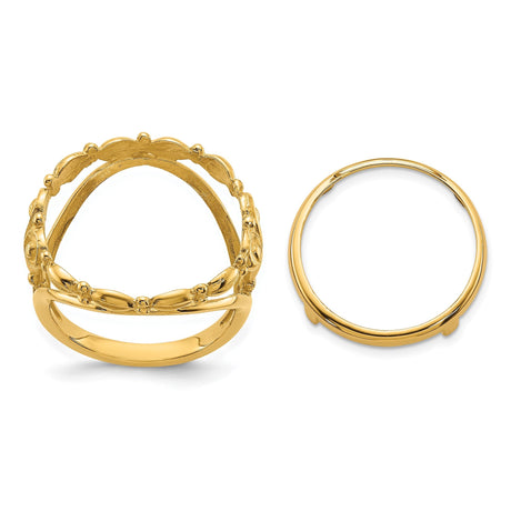 17 mm 14k Yellow Gold coin bezel for 16.5 mm Coin