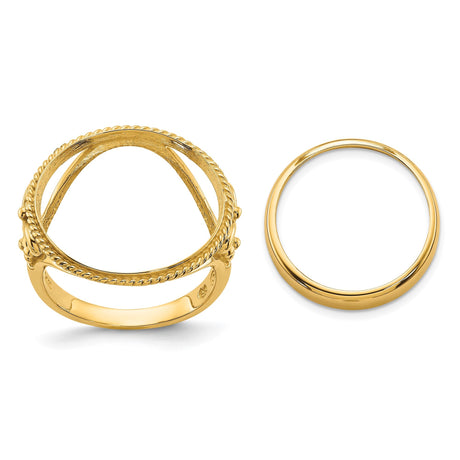 17 mm 14k Yellow Gold coin bezel for 16.5 mm Coin
