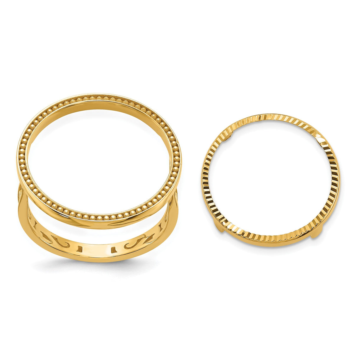 17 mm 10k Yellow Gold coin bezel for 16.5 mm Coin