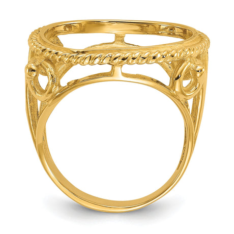 17 mm 14k Yellow Gold coin bezel for 16.5 mm Coin — alternate view