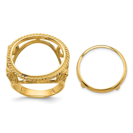 17 mm 14k Yellow Gold coin bezel for 16.5 mm Coin