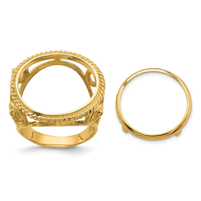 17 mm 14k Yellow Gold coin bezel for 16.5 mm Coin