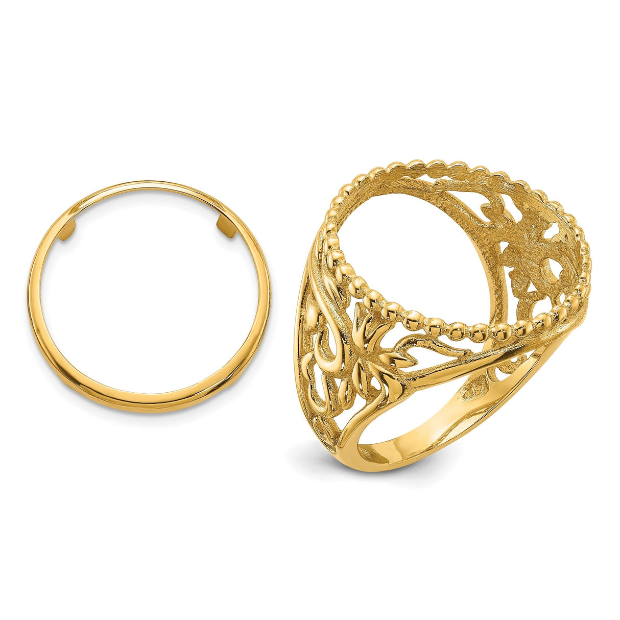 17 mm 14k Yellow Gold coin bezel for 16.5 mm Coin — additional image