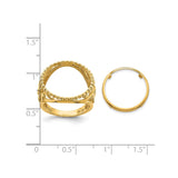 17 mm 14k Yellow Gold coin bezel for 16.5 mm Coin — size reference (ruler)