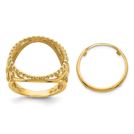 17 mm 14k Yellow Gold coin bezel for 16.5 mm Coin