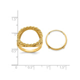 17 mm 14k Yellow Gold coin bezel for 16.5 mm Coin — size reference (ruler)