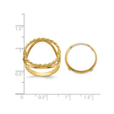 17 mm 14k Yellow Gold coin bezel for 16.5 mm Coin — size reference (ruler)