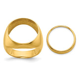 17 mm 14k Yellow Gold coin bezel for 16.5 mm Coin