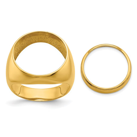 17 mm 14k Yellow Gold coin bezel for 16.5 mm Coin