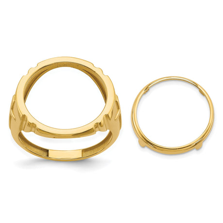 17 mm 14k Yellow Gold coin bezel for 16.5 mm Coin